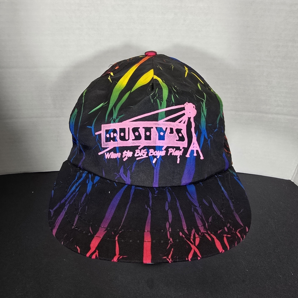 Vintage Rusty's Snapback Hat Cap Black